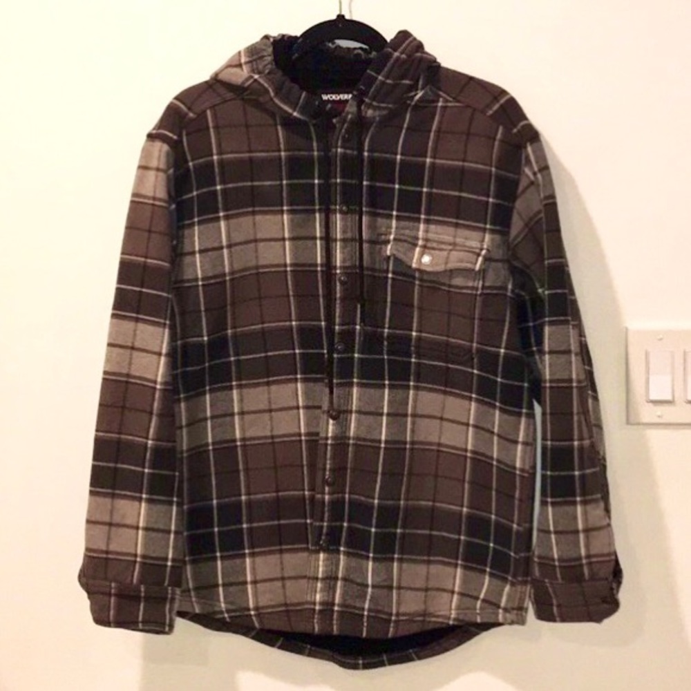 - Wolverine plaid hooded jacket